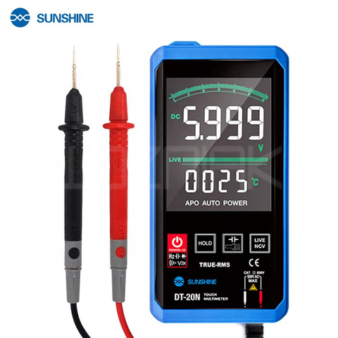 SUNSHINE DT-20N мультиметр полностью автоматический Высокоточный цветной сенсорный экран AC DC напряжение и сопротивление тока измерители ► Фото 1/6