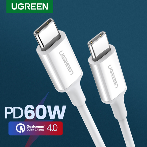 Кабель Ugreen PD 60 Вт USB C-USB Type-C QC4.0 3,0, кабель для быстрой зарядки и передачи данных для Macbook Samsung S9 Plus, кабель USB C для Huawei P30 ► Фото 1/6