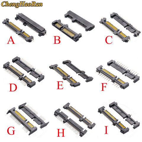 ChengHaoRan 1 шт. SATA Интерфейс гнездо твердотельный накопитель (SSD жесткого диска 7 + 15P 22PIN штырьковый разъем сиденье опускается на дно нашивка в виде номерного знака Тип ► Фото 1/2