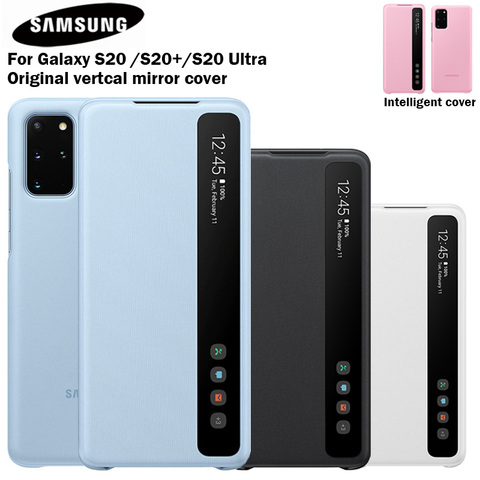 Оригинальный чехол для Samsung Mirror Clear S-View, чехол для телефона, EF-ZG980 для Samsung Galaxy S20 Plus S20, ультра 5G, умный флип-чехол ► Фото 1/6