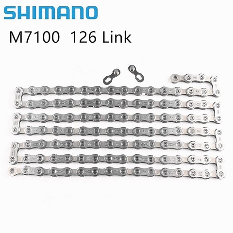 Цепь SHIMANO SLX M7100 M6100, 12 скоростей, 116L 126 звеньевая цепь для горного велосипеда CN M7100 MTB 12 S с быстроразъемным звеньем ► Фото 1/6