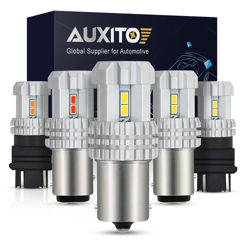 AUXITO 1400LM BA15S 1156 P21W светодиодный автомобильный фонарь заднего хода 7443 W21/5W 7440 WY21W 1157 BAY15D 3157 светодиодный сигнал поворота, стоп-сигналы ► Фото 1/6