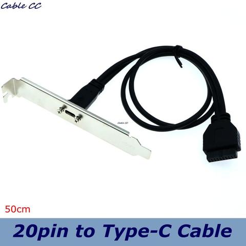 0,5 м USB 3.0 Type-C мама к USB 3,1 материнская плата 20-контактный кабель для монтажа панели с задним кронштейном PCI для ПК ► Фото 1/4