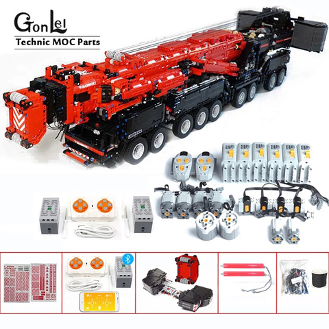 Новый мощный мобильный кран для строительства LTM11200 RC Technic Motors, наборы блоков, кирпичи, подходят для MOC 20920, подарок на день рождения детей, 2022 ► Фото 1/6