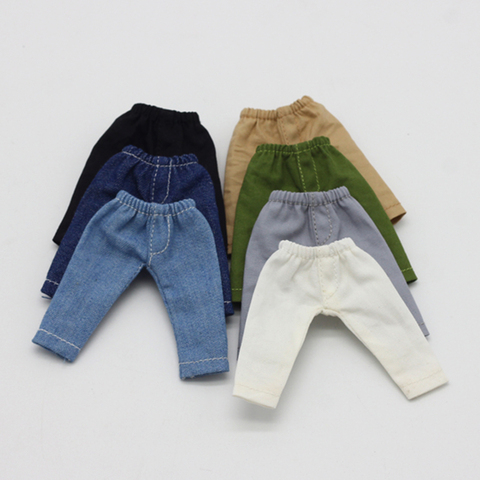 Ob11 детские джинсы для шарнирной куклы 1/12 obitsu 11 детских аксессуаров одежда милые брюки Одежда для куклы подарок на день рождения ► Фото 1/6