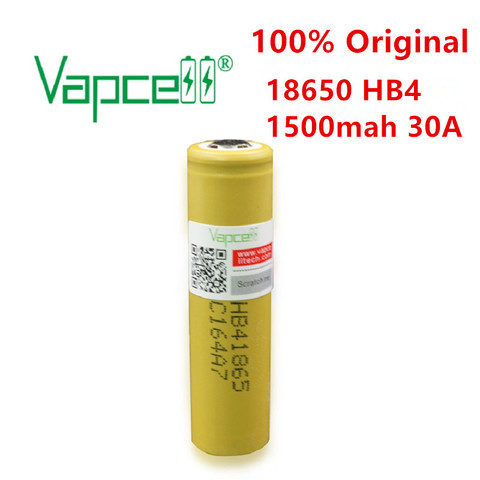 Vapcell Оригинал 18650 1500 мАч 30A перезаряжаемые литий-ионные батареи HB4 плоский/кнопочный верх для электроинструментов фонарики ► Фото 1/4