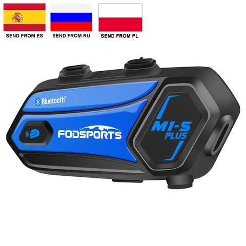 Fodsports M1-S Plus, шлем, гарнитура, мотоциклетная, Bluetooth, Интерком, 8, Rider, 2000 м, интерфон, FM, музыкальный обмен ► Фото 1/6