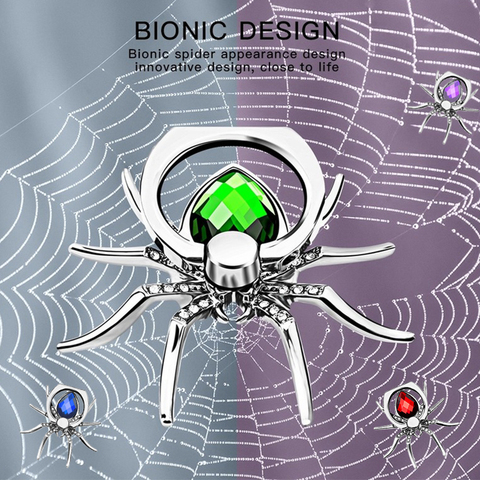 Держатель для мобильного телефона с кольцом-пауком, роскошный держатель для мобильного телефона с бриллиантами, держатель для телефона на палец для Iphone 360, раздвижная подставка для телефона, держатель для пальцев ► Фото 1/6