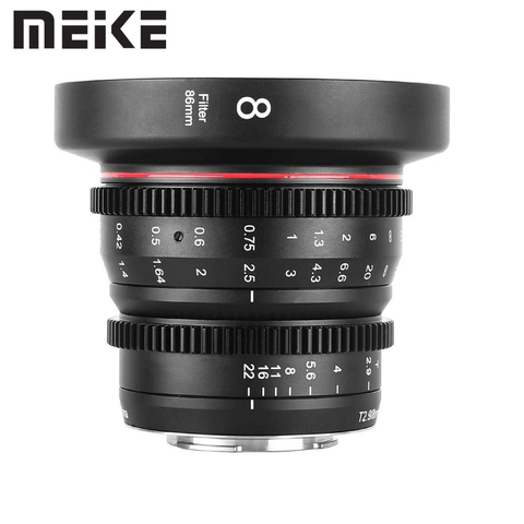 Meike 8 мм T2.9 объектив с широкой диафрагмой и ручной фокусировкой кино объектива для Olympus Panasonic Lumix M4/3 крепление OMD-EM10 E-M5 GH3 GH5 G9 GX7 BMPCC ► Фото 1/6