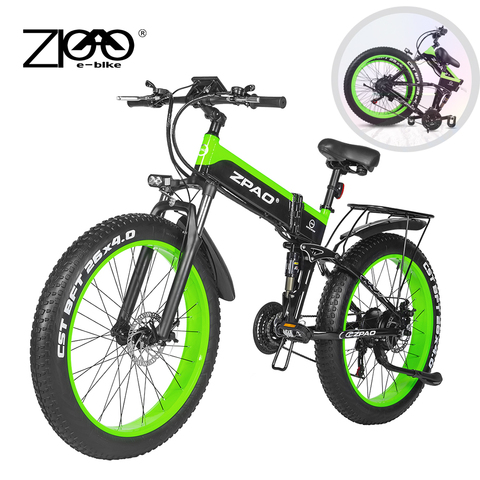 ZPAO Fat Bike электрический велосипед e Bike1000W складные электрические велосипеды Bicicleta Eletrica 26 Дюймов 4,0 жировые шины горный электровелосипед ► Фото 1/6