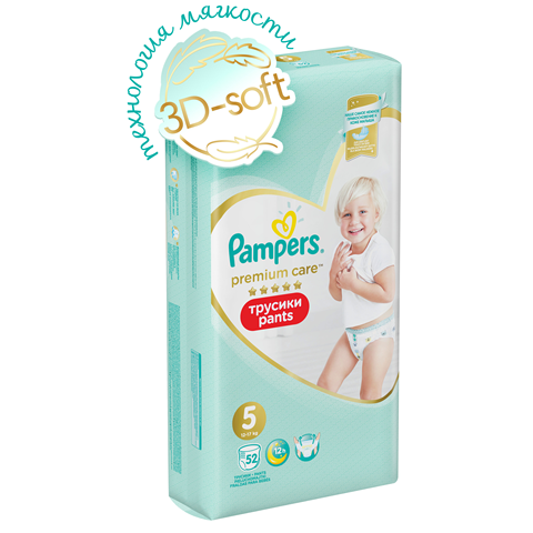 Трусики Pampers Premium Care 12-17 кг, размер 5, 52 шт. ► Фото 1/6