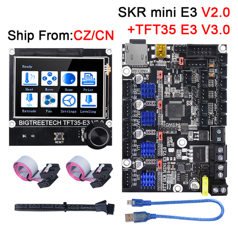 Плата управления BIGTREETECH SKR MINI E3 V2 TMC2209 UART + TFT35 E3, запчасти для сенсорного экрана 3D-принтера Creality Ender 3/5 CR10 TFT35 ► Фото 1/6