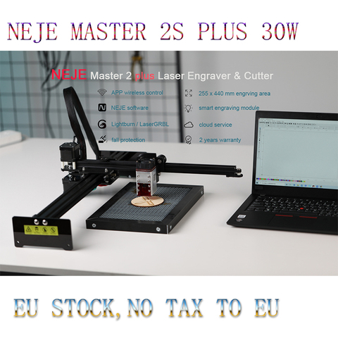 Профессиональный лазерный гравировальный станок NEJE Master 2S Plus 30 Вт 255x440 мм, лазерный резак Lightburn, Bluetooth, управление через приложение ► Фото 1/6