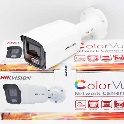 8MP Hikvision видеонаблюдения IP Камера полный Цвет POE H.265 + IP67 Цвет Vu фиксированный круглые сетевые мини-DS-2CD2087G2-LU ► Фото 1/6