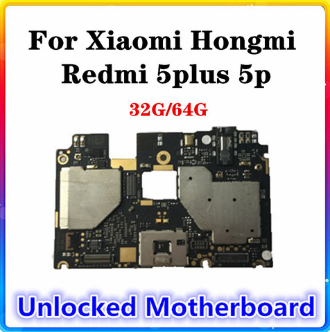 Для Xiaomi Hongmi Redmi 5 PLUS 5 P материнская плата чистая замена оригинальная материнская плата ОС Android ПЗУ 32 ГБ/64 ГБ с полными чипами ► Фото 1/1