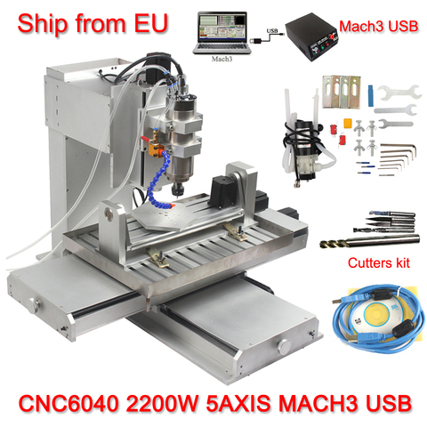 Гравировальный станок с ЧПУ 6040, фрезерный станок с ЧПУ 5 осей 2200 Вт для сверления металла и дерева ► Фото 1/6