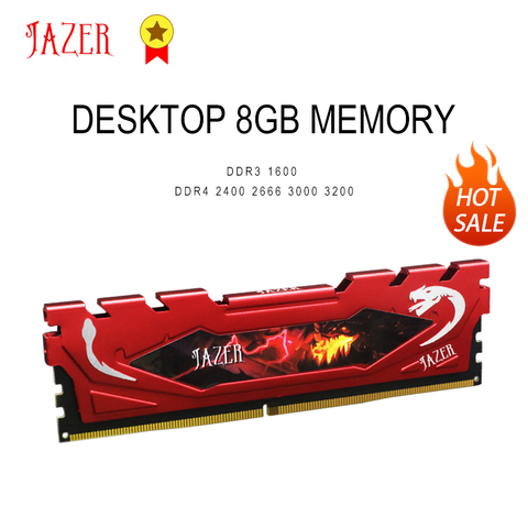 Оперативная память JAZER DDR4 Ram 3000 МГц 2400 МГц 2666 МГц 8 ГБ 16 ГБ DDR3 1600 МГц DIMM память для настольного компьютера ► Фото 1/6