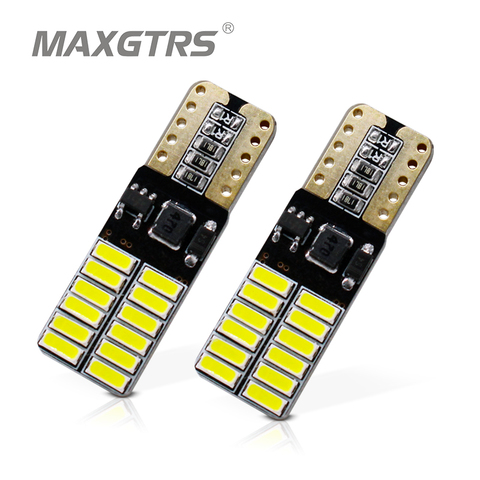 2x 800LM-1000LM T10 W5W 24Led 4014 SMD чип Canbus авто номерной знак купол поворотный одиночный светильник белый/синий/голубой/красный ► Фото 1/6