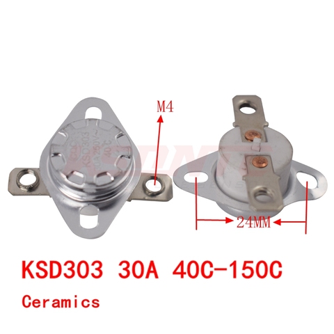 KSD303 30A 250V 40-150 градусов керамический KSD301 нормально закрытый температурный переключатель Термостат 40 50 60 70 80 90 100 110 120 130 150 ► Фото 1/3