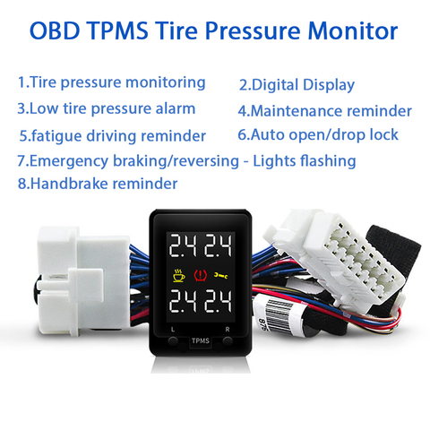 Цифровой шинный Давление монитор OBD система мониторинга давления в шинах сигнализации Системы для Защитные чехлы для сидений, сшитые специально для Toyota Corolla Camry 2014 Prius 2017 2016 ► Фото 1/3