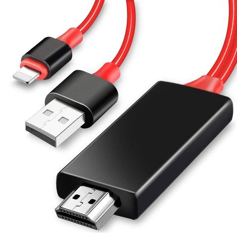 USB hdtv box для lightning, HDMI кабель, iphone X/XS/8 plus/7/6s/6/5s, конвертер, ipod, ipad, ТВ, видеопроектор, цифровой адаптер ► Фото 1/6
