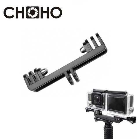 Двойной кронштейн мостовой Соединительный Винт для Gopro hero 9 8 7 6 5 4 3 + XiaoMi Yi SJ4000 SJ5000 SJ6000 держатель для селфи крепление для вспышки ► Фото 1/6