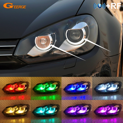 RF дистанционное управление через Bluetooth приложение сверхъяркий разноцветный RGB светодиодный ангельские глазки для VOLKSWAGEN VW GOLF GTI VI MK6 2008-2012 ксе... ► Фото 1/6