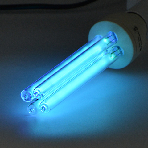УФ кварцевая лампа для дезинфекции, бактерицидсветильник ультрафиолетовый свет, стерилизатор, дезодорирующая лампа E27 UVC CFL, озонирующая светодиодная ультрафиолетовая лампа ► Фото 1/6