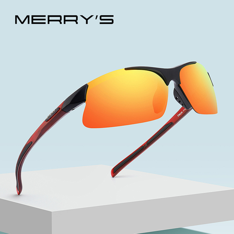Мужские и женские очки с поляризацией MERRYS, дизайнерские солнцезащитные очки для занятий спортом на открытом воздухе, с полуободковой оправой, для бега, с защитой UV400, S9026 ► Фото 1/6