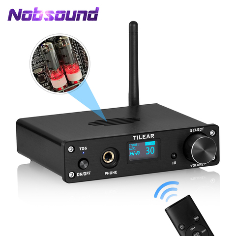 Nobsound HiFi Bluetooth вакуумный ламповый предусилитель Mini USB DAC настольные наушники Amp стерео аудио приемник для системы домашнего кинотеатра ► Фото 1/6