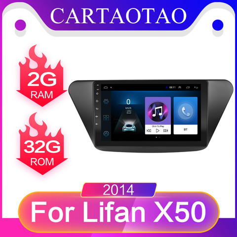Автомобильный мультимедийный видеоплеер 2,5D, Android 8,1, 9 дюймов, для Lifan X50, android 2014, 2din, автомобильное радио, GPS-навигация, Bluetooth, радио, Wi-Fi ► Фото 1/6