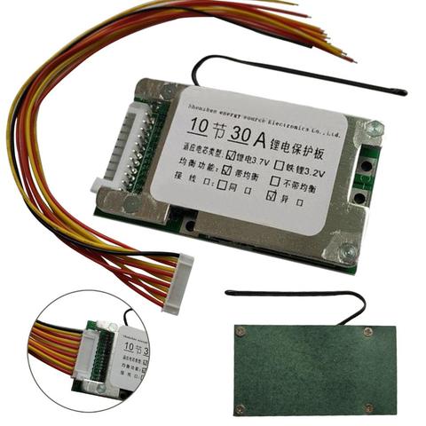 10S 36V 30A Защитная плата литий-ионного аккумулятора 18650 Защитная плата BMS PCB с балансировкой для инвертора электрического автомобиля ► Фото 1/6