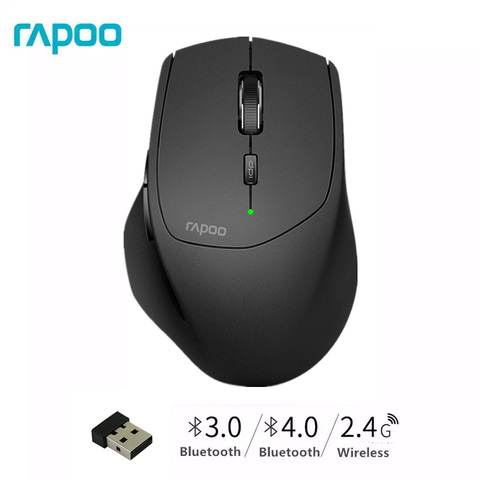 Новая многорежимная Беспроводная мышь Rapoo MT550G, переключение между Bluetooth 3,0/4,0 и 2,4G для четырех устройств, подключение компьютерной мыши ► Фото 1/6