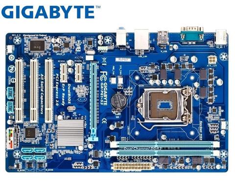 Б/у оригинальная материнская плата Gigabyte, материнская плата для настольного ПК с процессором LGA 1155, DDR3, 16 ГБ, USB2.0, GA-P61-S3-B3, H61 ► Фото 1/4