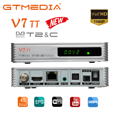 2022 Новый GTMEDIA V7 TT DVB-T2 DVB-S цифровой 4G ключ с поддержкой Wi-Fi Tv box приемник спутниковый декодер приемное устройство ► Фото 1/6