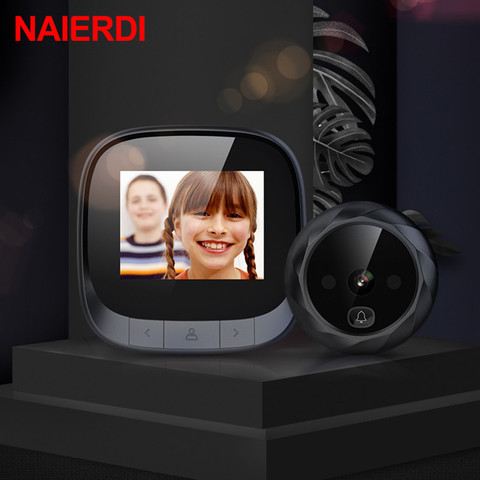 Цифровой дверной глазок NAIERDI с ЖК-экраном 2,4 дюйма, электронная дверная камера, запись, ИК ночной дверной глазок, камера, умный глазок для фот... ► Фото 1/6