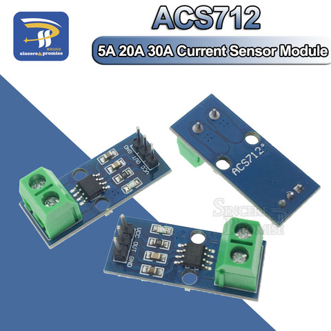 Модуль датчика тока Холла ACS712 для Arduino, плата обнаружения постоянного и переменного тока, 5 А, 20 А, 30 А, 1 шт. ► Фото 1/6