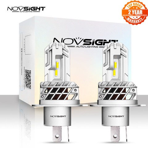 NOVSIGHT мотоциклетные фары лампы 1:1 мини H4 LED 50 Вт 12 В 10000LM 6000 К белые автомобильные аксессуары светодиодные лампы ► Фото 1/6