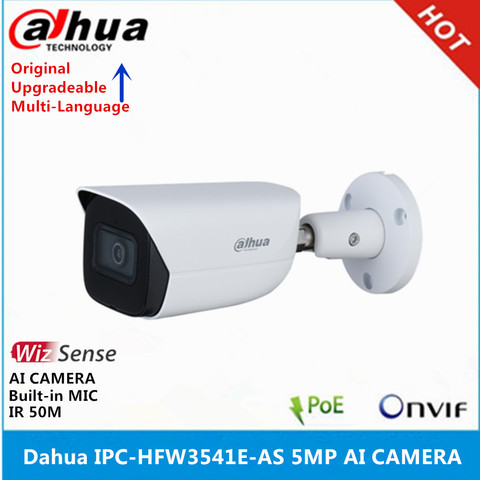 Оригинальная международная версия Dahua Φ 5MP Bullet WizSense Camera со встроенным микрофоном IR50M POE AI camera ► Фото 1/2