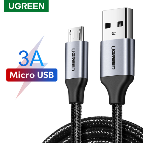 Кабель Ugreen QC3.0 Micro USB 3A для быстрой зарядки Redmi Note 5 Pro Samsung S7, USB микро-кабель для передачи данных для Samsung, HTC, зарядное устройство ► Фото 1/6