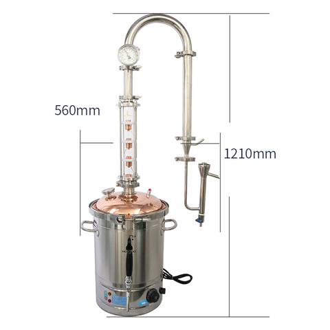 Малый домашний пивоваренный дистиллятор HOOLOO CT20Cu/CT30Cu, бытовая машина для изготовления водки, оборудование для выпрямления пивоварения ► Фото 1/6