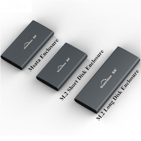 Blueendless корпус для внешнего жесткого диска HDD 2,5 'алюминиевый 2242/2260/2280 M.2 SSD корпус Msata USB 3,0 жесткий диск корпус Caddy Box ► Фото 1/5