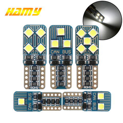 Светодиодный светильник T10 W5W для автомобиля, 1 шт., светодиодный светильник Canbus, без ошибок, 12 В, 6500K, 3030 SMD, белый, супер яркий, для внутренней д... ► Фото 1/6