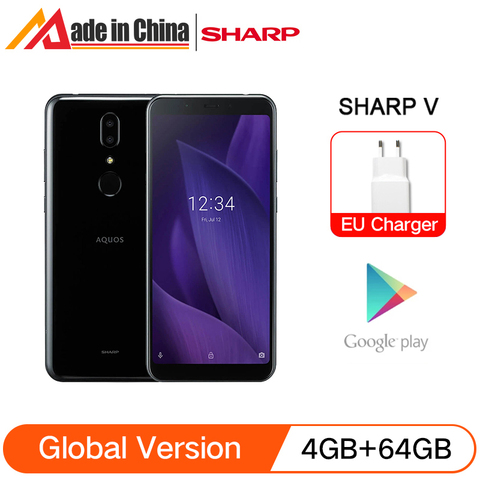 Sharp AQUOS V Snapdragon 835 4 Гб Оперативная память 64 Гб Встроенная память 5,9 дюймов FHD + безрамочный экран с 13MP двойная камера Android 9,0 смартфон 4G глобальная версия ► Фото 1/6