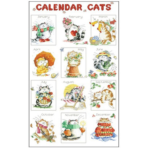 December cat patterns Счетный крест 11CT 14CT 18CT DIYChinese Вышивка крестом наборы вышивка рукоделие Наборы ► Фото 1/6