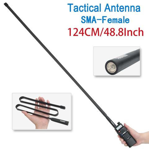 Тактическая антенна 2022 CS SMA-Female Dual Band VHF UHF 144/430Mhz, складная для раций Baofeng ► Фото 1/6