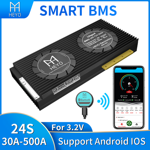 HEYO Smart BMS LiFePO4 Lipo 24S 72V 30A 40A 60A 80A 100A 150A 200A 300A Bluetooth UART RS485 CANbus NTC батарея BMS e-мотоцикла ► Фото 1/5