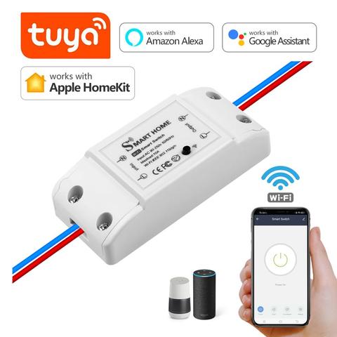 Умный выключатель Apple Homekit/Tuya, релейный выключатель, дистанционное управление Wi-Fi для Homekit, Amazon Alexa, Google Home, IFTTT ► Фото 1/6