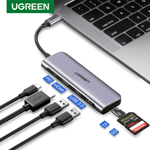 USB-концентратор UGREEN, USB Type-C, 3,0 дюйма, HDMI, для MacBook Pro, Huawei Mate 30 ► Фото 1/6
