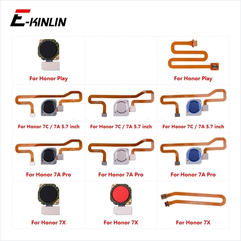 Кнопка возврата домой ключ отпечатков пальцев сенсор сканер разъем гибкий кабель Touch ID для HuaWei Honor Play 7X 7C 7A Pro ► Фото 1/6